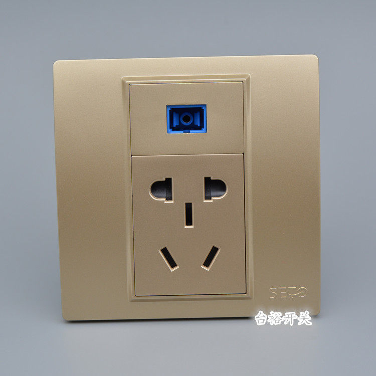 Network cable Fiber optic Wall socket panel 86 Type 5 Power outlet SC Fiber optic Fiber optic+Five socketin the Electronic/Electrician , Outlet , Computer socket category - from Buy2taobao.com to provide professional Taobao agent buy service
