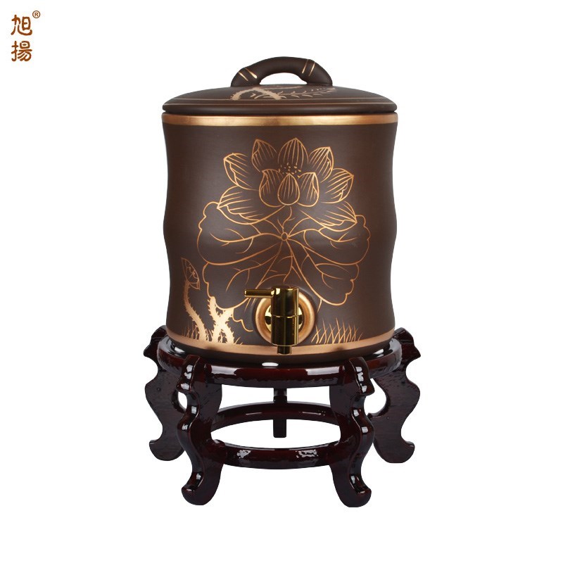 包邮 手彩描金 纯正紫砂储水罐陶瓷蓄水缸冷水壶茶水缸 8升10.5升|ruв категории посуда, кубок/кубок/чайник, холодный чайник - от Buy2taobao.com для оказания профессиональной услуги покупки агента Taobao