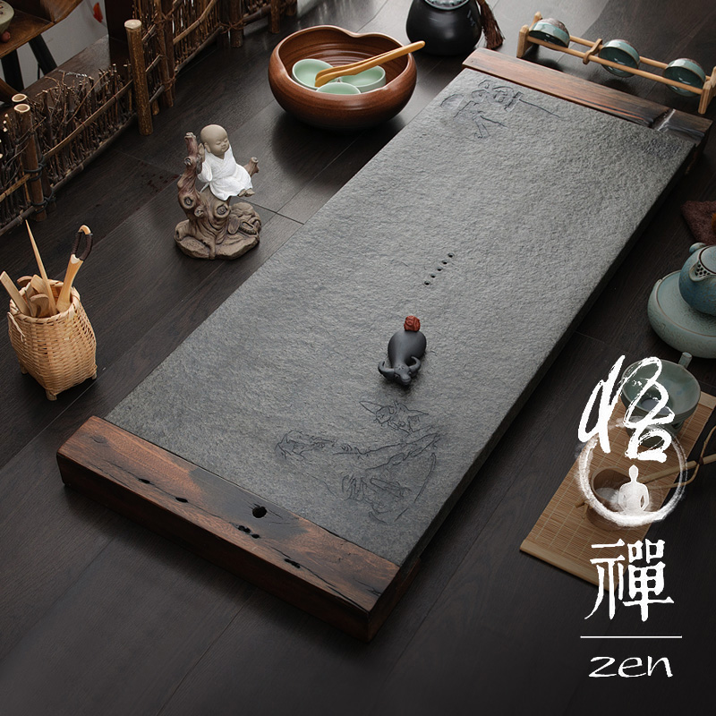 2019茶锦记乌金石茶盘石头托盘小家用茶台整块天然茶具套装新中式在类目 餐饮具, 茶具, 茶盘中 - 来自Buy2taobao.com提供专业的淘宝代购服务