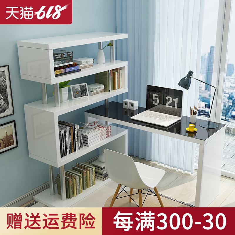 電腦台式桌家用轉角書桌書架組合寫字桌子簡約現代書櫃壹體辦公台在類目 住宅傢俱, 桌類, 電腦桌中 - 來自Buy2taobao.com提供專業的淘寶代購服務