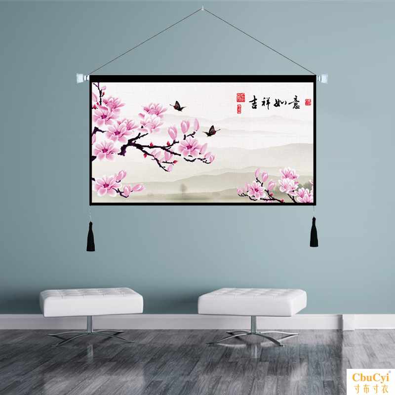 家和万事兴客厅装饰画富贵花开中式中国风壁画水横幅背景布艺挂画在类目 居家布艺, 挂毯/壁毯中 - 来自Buy2taobao.com提供专业的淘宝代购服务
