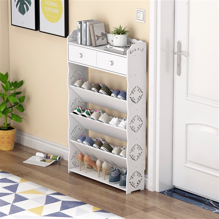 ultrathin white simple and easy Carved shoe rack multi-storey Save space Mini vertical Corner Shoe cabinet Economic type 17CMin the Residential furniture , Shelf , Shoe category - from Buy2taobao.com to provide professional Taobao agent buy service