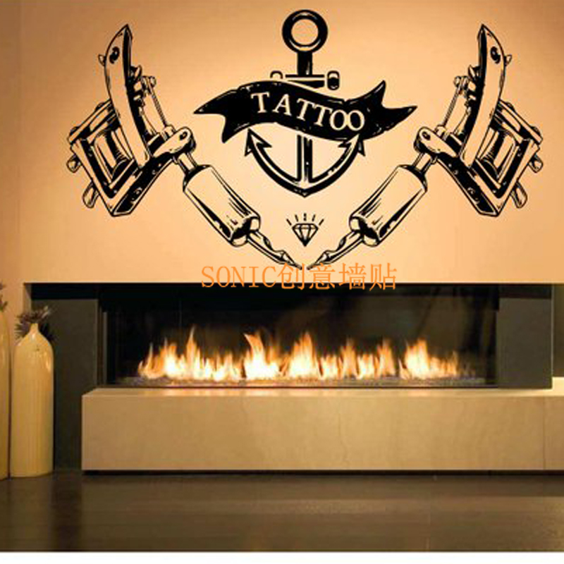 tattoo personality Creative Wall Stickers Tattoo shop Showcase Glass Waterproof stickers background decorate Hollow Sticker Paperin the Home accessories , Stickers , Wall Stickers category - from Buy2taobao.com to provide professional Taobao agent buy service