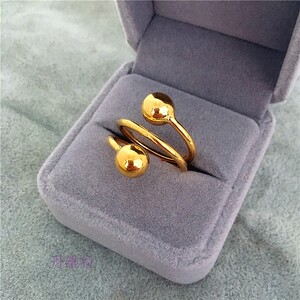 Nhật Bản và Hàn Quốc mạ vàng 24k nhẫn vàng mờ mịn chuyển hạt cho nam và nữ - Nhẫn