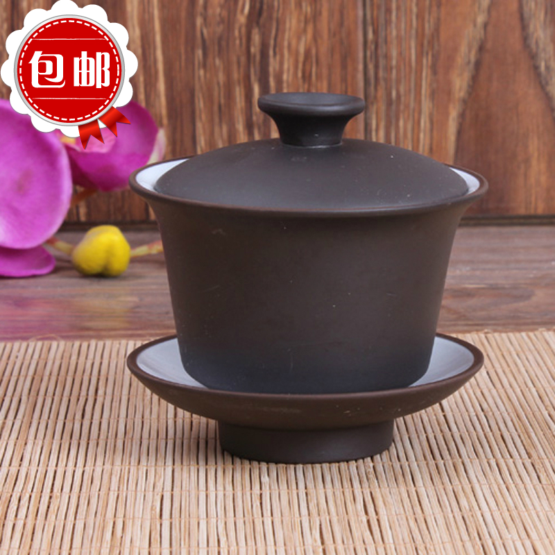 紫砂盖碗大号茶碗功夫茶具古代茶杯三才杯泡茶器茶杯陶瓷茶道包邮在类目 餐饮具, 茶具, 盖碗中 - 来自Buy2taobao.com提供专业的淘宝代购服务
