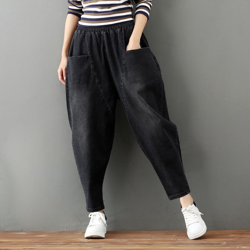 Large literature Retro Wear white Haren pants spring and autumn Thin section mm Easy Versatile Feet Carrot pantsin the Women's clothing/Boutique , Jeans category - from Buy2taobao.com to provide professional Taobao agent buy service