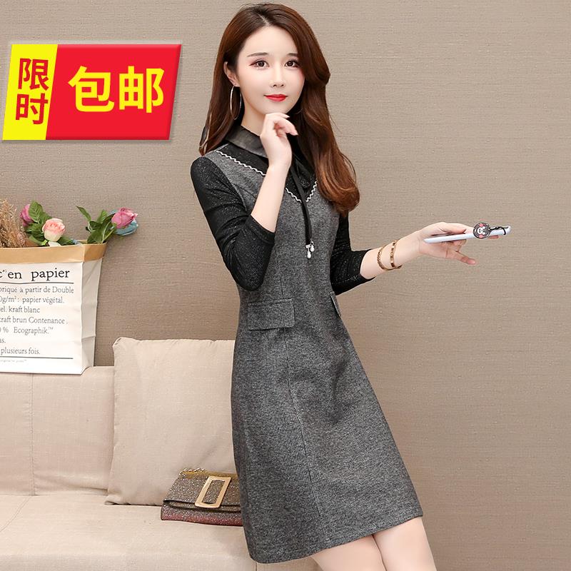 春秋新款2019韩版娃娃减龄405055妈33妈装修身显瘦中长款a字裙女|msdalam kategori Butik wanita / wanita, wanita pertengahan umur - dari Buy2taobao.com untuk memberikan perkhidmatan ejen Taobao profesional membeli