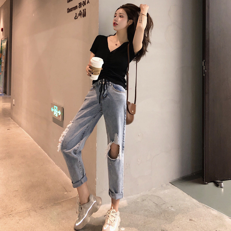 France Two piece set Western style Playful By age Net Red Outfit cowboy Wide leg pants suit 2019 new patternin the Women's clothing/Boutique , Set/Student uniforms/Work uniforms , Fashion Set category - from Buy2taobao.com to provide professional Taobao agent buy service