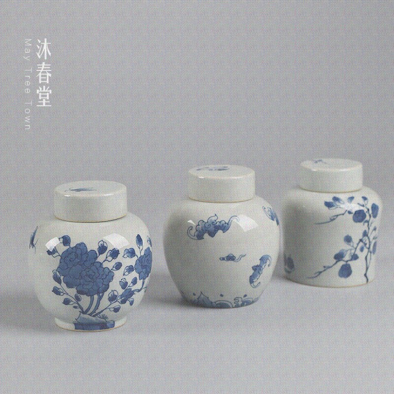 庸福 纯手工青花瓷茶仓 手绘茶叶罐 密封陶瓷罐子 大号|ruв категории посуда, чайный сервиз, чайница - от Buy2taobao.com для оказания профессиональной услуги покупки агента Taobao