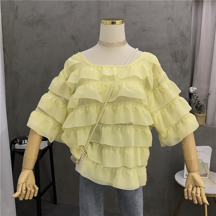 小心机V领荷叶边上衣女2019夏季新款甜美层层纱仙女ins超过雪纺衫在类目 女装/女士精品, 蕾丝衫/雪纺衫中 - 来自Buy2taobao.com提供专业的淘宝代购服务