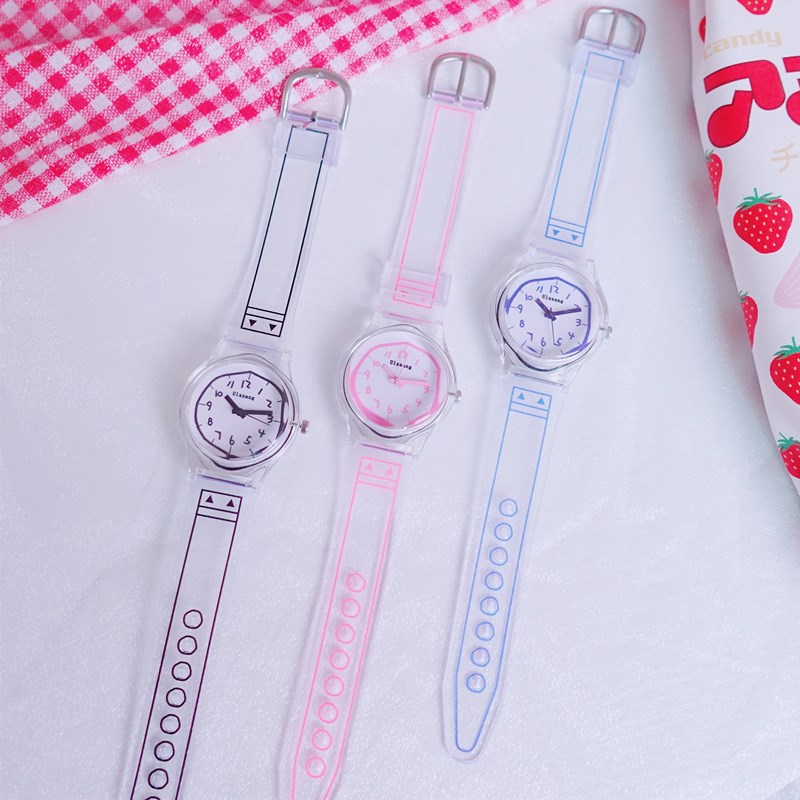ins watch originality Hand drawn Graffiti student Korean Edition Simplicity Trend ulzzang lovely transparent Soft sister leisure timein the Wristwatch , Watch category - from Buy2taobao.com to provide professional Taobao agent buy service