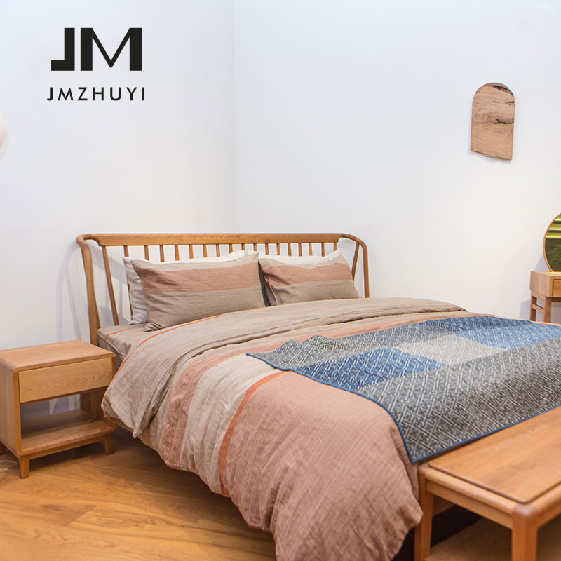 Northern Europe All solid wood modern Simplicity Black Walnut Master Bedroom Double bed 1.5 rice 1.8 Log Japanese Low bedsin the Residential furniture , Beds , Solid wood bed category - from Buy2taobao.com to provide professional Taobao agent buy service