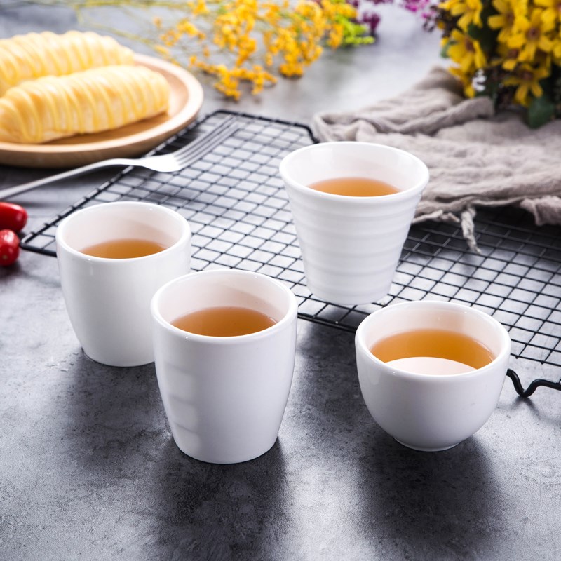 茶杯纯白色陶瓷杯子酒店摆台早茶楼杯子餐厅饭店杯子口杯餐饮包邮|ruв категории посуда, чайный сервиз, чашка - от Buy2taobao.com для оказания профессиональной услуги покупки агента Taobao