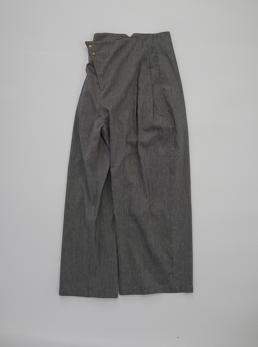Flax grey suit pants/灰色宽腿西裤|msdalam kategori Butik wanita / wanita, seluar, seluar santai - dari Buy2taobao.com untuk memberikan perkhidmatan ejen Taobao profesional membeli