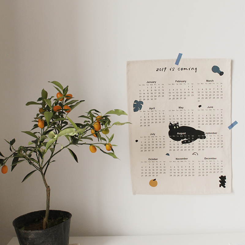 ins Simplicity Korean 2 Cloth wall calendar Wall decoration background Valance originality gift 019 Annual Decorative Calendarin the Home accessories , Creative Jewelry , Witch Fabric category - from Buy2taobao.com to provide professional Taobao agent buy service