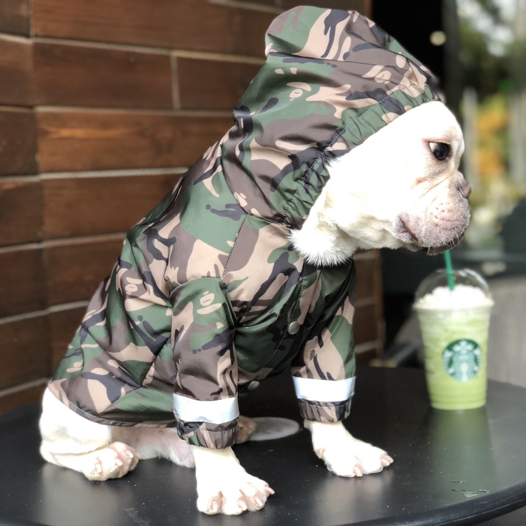 狗雨衣中小型犬泰迪八哥斗牛胖狗迷彩两脚连帽防水衣宠物衣服潮牌在类目 宠物/宠物食品及用品, 宠物服饰及配件, 宠物服装/雨衣中 - 来自Buy2taobao.com提供专业的淘宝代购服务