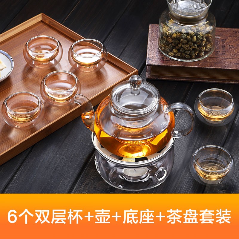 加厚玻璃煮花茶壺茶具套裝耐熱過濾紅茶杯泡茶器家用蠟燭底座加熱在類目 餐飲具, 茶具, 花草茶具中 - 來自Buy2taobao.com提供專業的淘寶代購服務