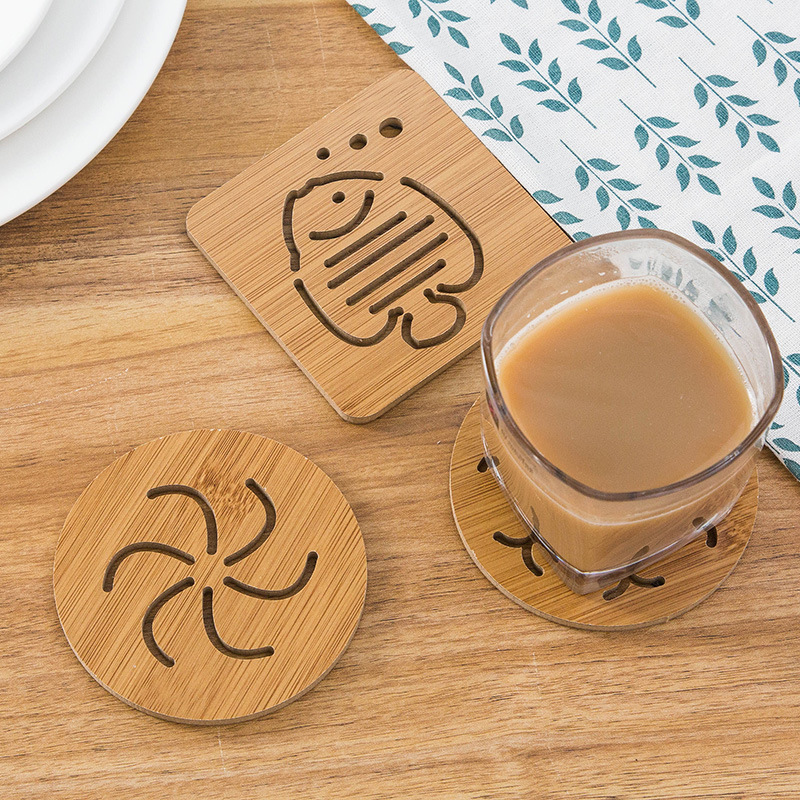 trumpet Hollow woodiness Coaster kitchen thickening Anti scald Insulation pad Mat non-slip Pots and pans Doily 0.035in the Festive supplies/Gift , Cultural and creative products , Cultural and creative coasters/Placemats category - from Buy2taobao.com to provide professional Taobao agent buy service