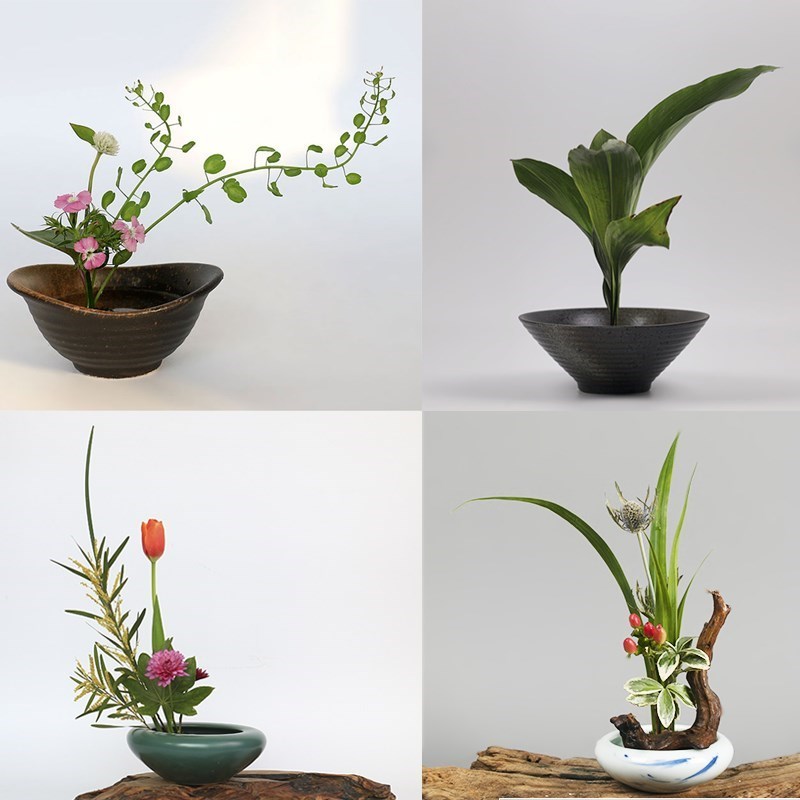 包邮送剑山 花道花器水盘碗花盆陶瓷白色黑色咖啡小源流插花|ruв категории Домашний быт, ваза/цветок/искусственные цветы/моделирование украшения, цветок/ваза, Другие цветок - от Buy2taobao.com для оказания профессиональной услуги покупки агента Taobao