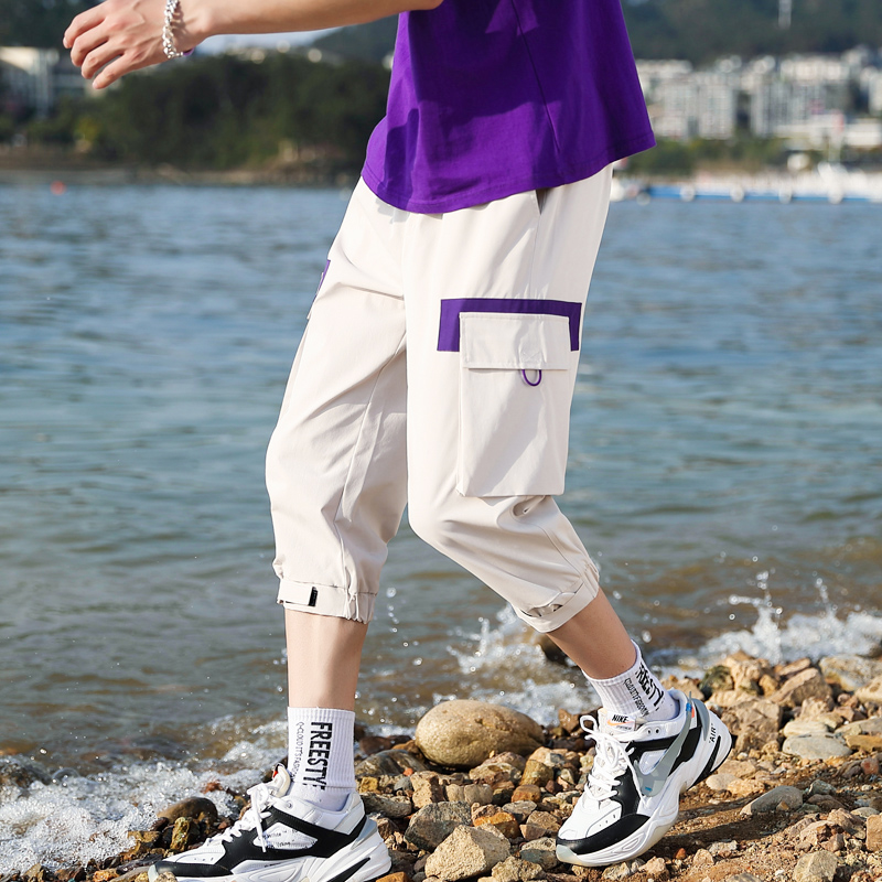 Cropped Trousers summer Korean Edition Trend leisure time shorts Easy summer work clothes Breeches 7 Thin section Sandy beach Pantsin the Men's clothing, Casual pants category - from Buy2taobao.com to provide professional Taobao agent buy service