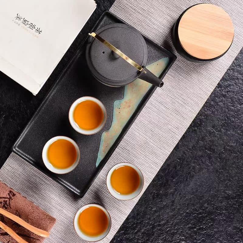 日式功夫茶具套装家用和风提梁壶茶杯小茶台釉画彩盘简约|ruв категории посуда, чайный сервиз, кунг - Фу, чайный сервиз - от Buy2taobao.com для оказания профессиональной услуги покупки агента Taobao
