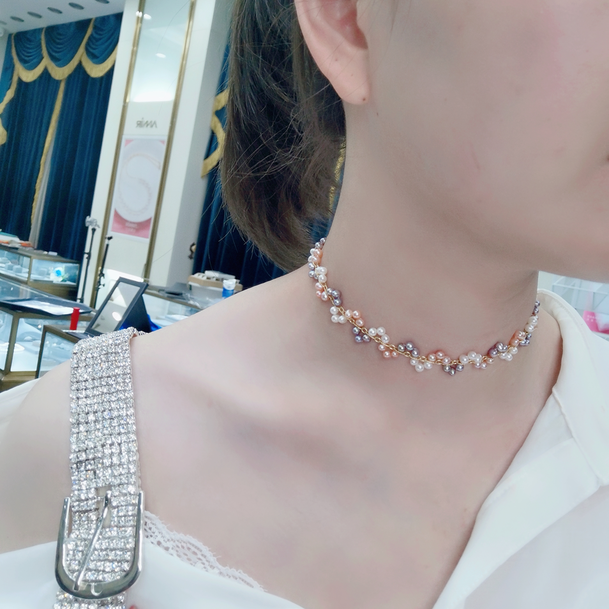 【XL128】超仙编织天然珍珠仙女链气质时尚链手工|ruв категории ювелирные изделия/алмаз/жадеит/золото, природный жемчуг (новый), монисто - от Buy2taobao.com для оказания профессиональной услуги покупки агента Taobao
