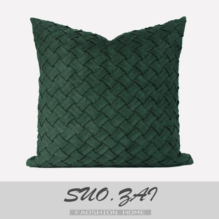 Modern minimalist Open Houses Pillows sofa Cushion By package Blackish green manual weave Square pillow Soft loadingin the Home Fabric , Pillow/Pillow category - from Buy2taobao.com to provide professional Taobao agent buy service