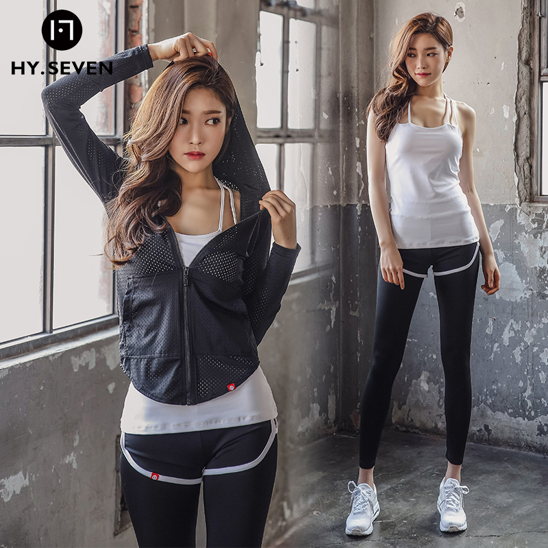 2018春季健身瑜伽服三件套速干运动套装女跑步外套背心假两件长裤在类目 运动/瑜伽/健身/球迷用品, 瑜伽, 瑜伽服中 - 来自Buy2taobao.com提供专业的淘宝代购服务