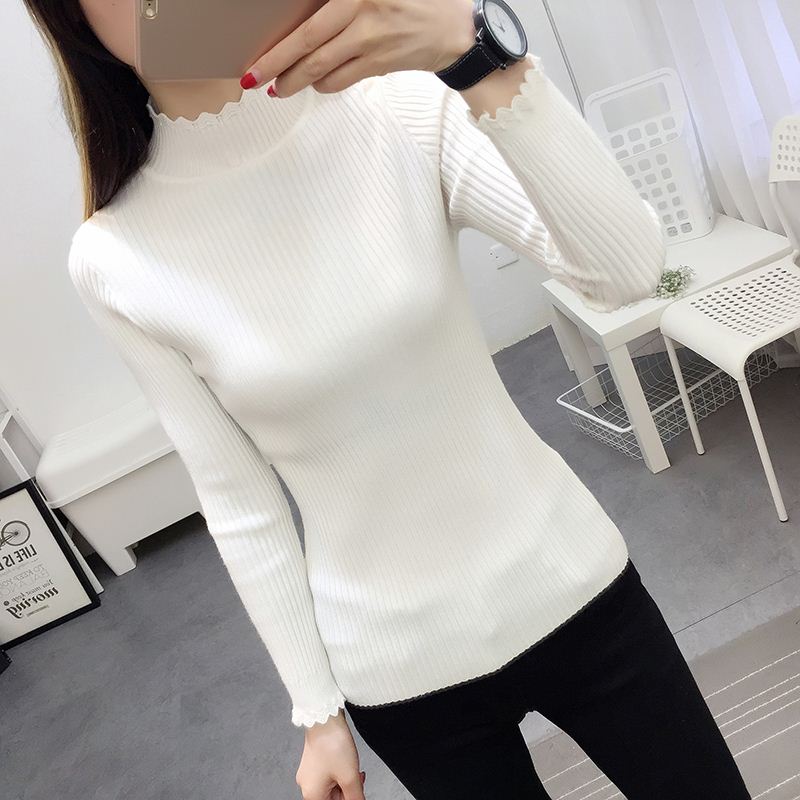 Half a sweater Long sleeve Internal lap Base coat Autumn and winter new pattern 2018 Socket Plush thickening Self cultivation Sweaterin the Women's clothing/Boutique , Sweaters category - from Buy2taobao.com to provide professional Taobao agent buy service