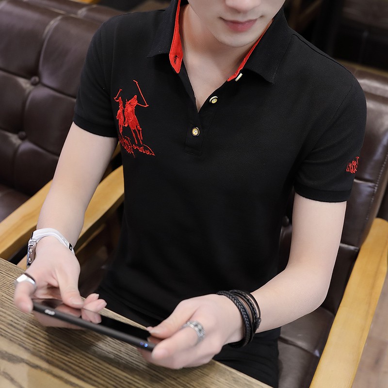 2019男士翻领短袖2019夏季新款韩版潮流POLO衫个性衣服帅气半袖t在类目 男装, T恤中 - 来自Buy2taobao.com提供专业的淘宝代购服务