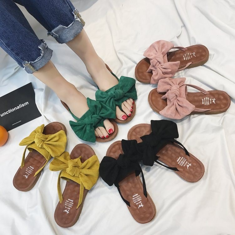 2018 summer shoes women Bowtie Slippers ladies flat sandals|ruв категории Женская обувь, тапочки - от Buy2taobao.com для оказания профессиональной услуги покупки агента Taobao