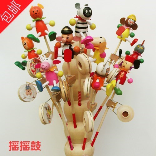 暑假热卖爆款木质木头人摇摇鼓开心木偶手摇鼓地摊庙会热销玩具|ruв категории игрушка/коляска/головоломка/блоки/модель, детей кольцо/ткань играть/успокоить игрушки, хрип - от Buy2taobao.com для оказания профессиональной услуги покупки агента Taobao