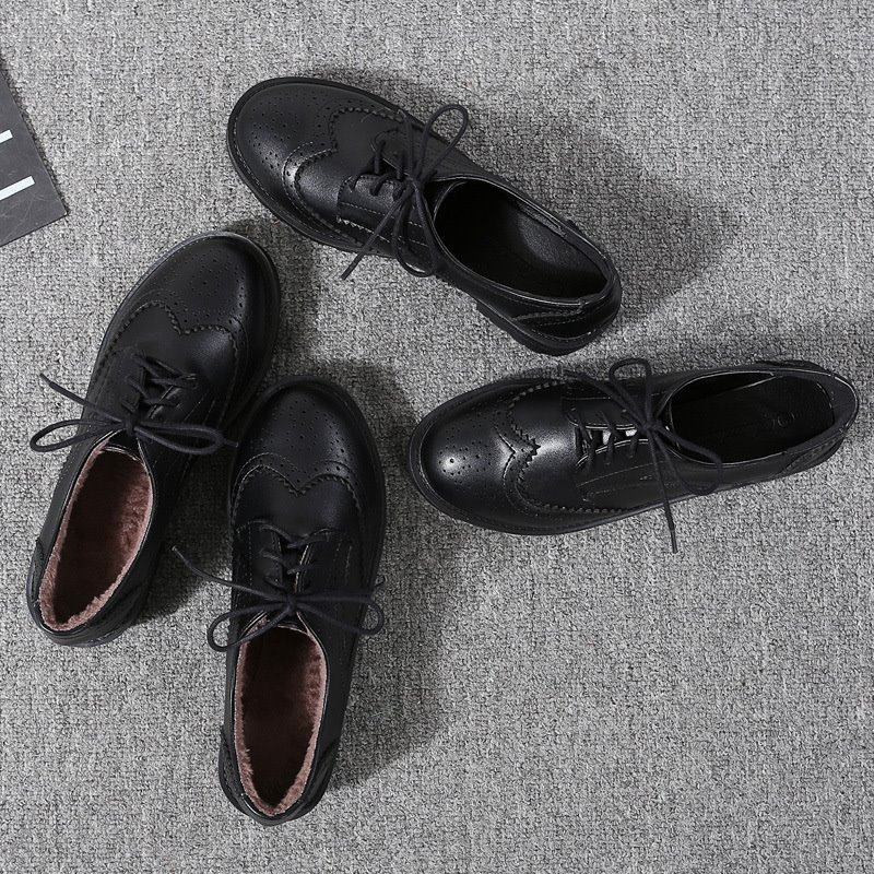 spring and autumn 2019 new pattern Europe and America Single shoes Bullock Retro England leather shoes Round With crude Largein the Home Daily , Shoes Accessories , Insole category - from Buy2taobao.com to provide professional Taobao agent buy service