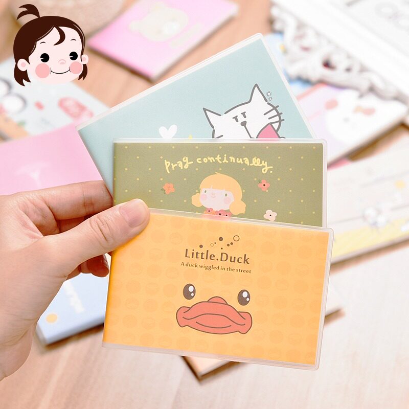 卡通胶套小本子 迷你横版简约长条创意文具记事本便捷随身学生