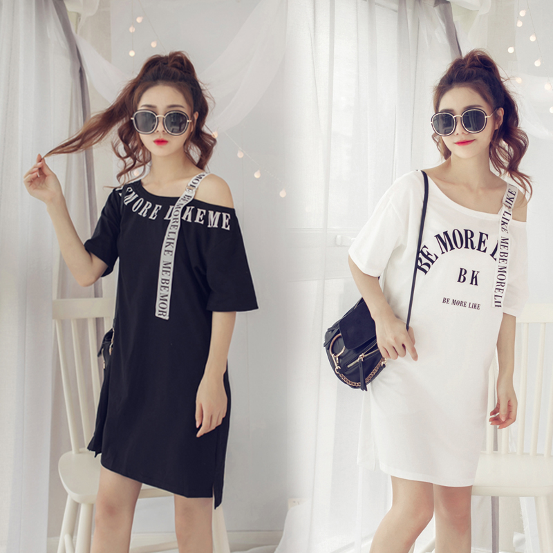 summer letter strapless Word collar lady sexy strapless Short sleeved pajamas Split ends Mid length version Nightdress Home Furnishingsin the Lingerie/Men's underwear/Tracksuit , Lingerie category - from Buy2taobao.com to provide professional Taobao agent buy service