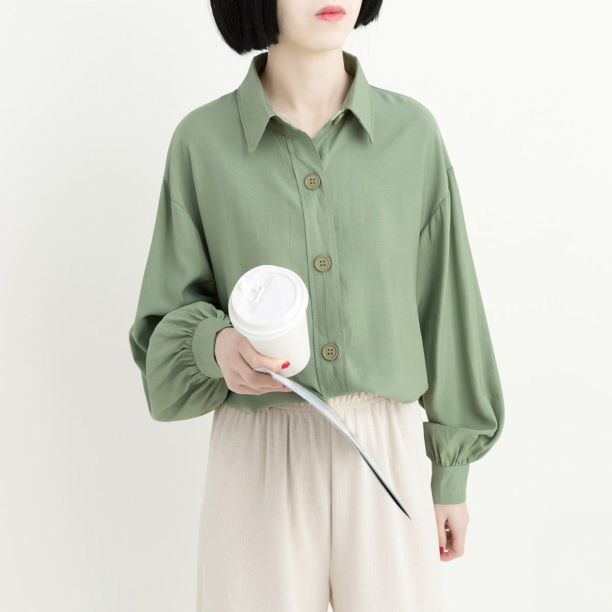 Forgive shirt spring clothes 2019 new pattern literature Solid Long sleeve shirt lady Easy leisure time white shirtin the Women's clothing/Boutique , Shirt category - from Buy2taobao.com to provide professional Taobao agent buy service