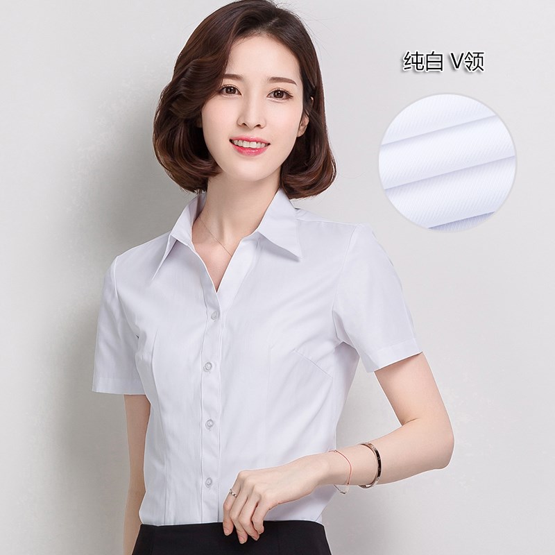 女白色短袖襯衫衣女土正式裝工作服小領上衣襯衣職業工裝正裝夏季在類目 女裝/女士精品, 襯衫中 - 來自Buy2taobao.com提供專業的淘寶代購服務