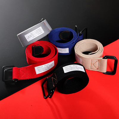 年轻人学生ins风潮个性男裤带韩版皮带女简约百搭双环扣帆布腰带