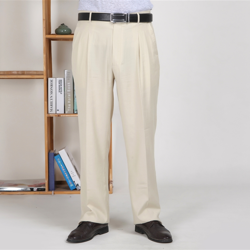 The new spring and summer mulberry silk man trousers Business Casual Heavy Real silk Middle and old age dad silk Western-style trousersin the Men's clothing, Casual pants category - from Buy2taobao.com to provide professional Taobao agent buy service
