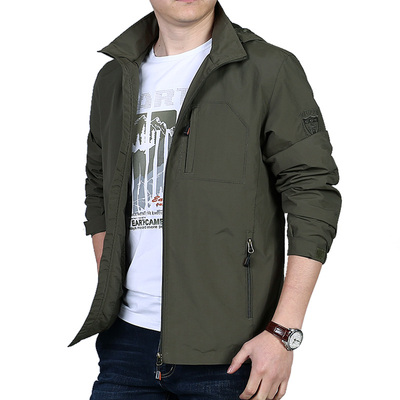 男士秋装外套休闲夹克春秋季男装2018新款中年男式上衣服宽松大码