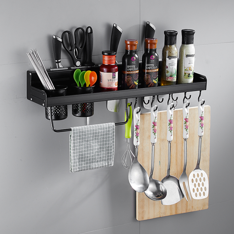 Space aluminum Kitchen Shelf Wall hanging Punch holes Storage Tool carrier Pendant Kitchenware Condiment Seasoning Shelfin the Decoration main material , Kitchen , Kitchen accessories , Shelf category - from Buy2taobao.com to provide professional Taobao agent buy service