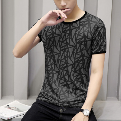 短袖男士t恤印花夏季青年台版圆领半袖体恤潮流男装帅气上衣服