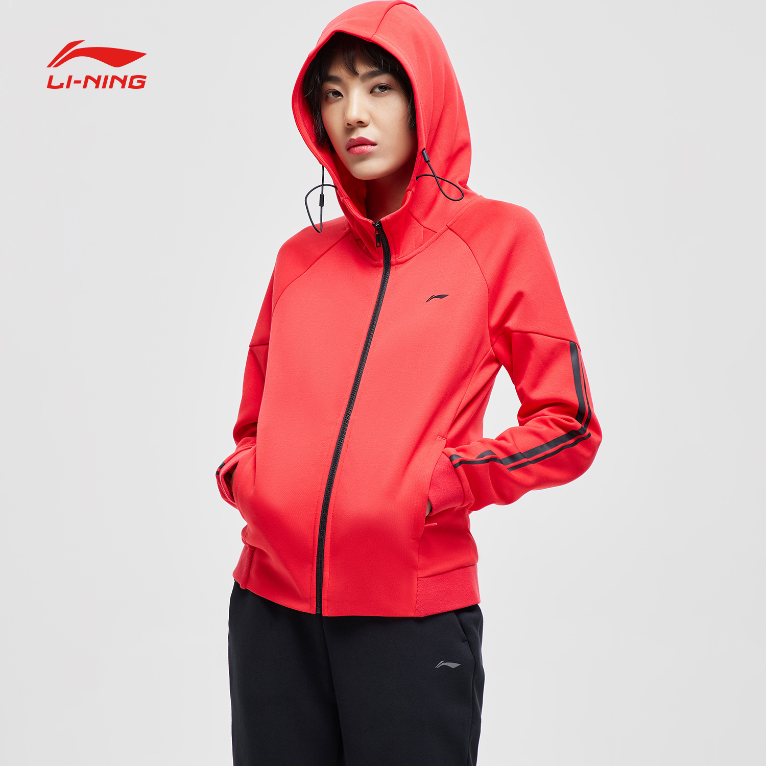 Li Ning sweater girl 2019 new pattern train series Spring Bodybuilding run gules leisure time knitting Hooded Athletic Wearin the Sportswear/Casual Clothing , Sports Sweater/Pullover category - from Buy2taobao.com to provide professional Taobao agent buy service