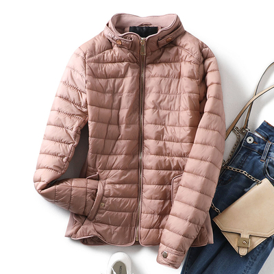 超值福利款~ 弹力收腰显瘦立领金属袢点缀内里加绒薄款棉服外套