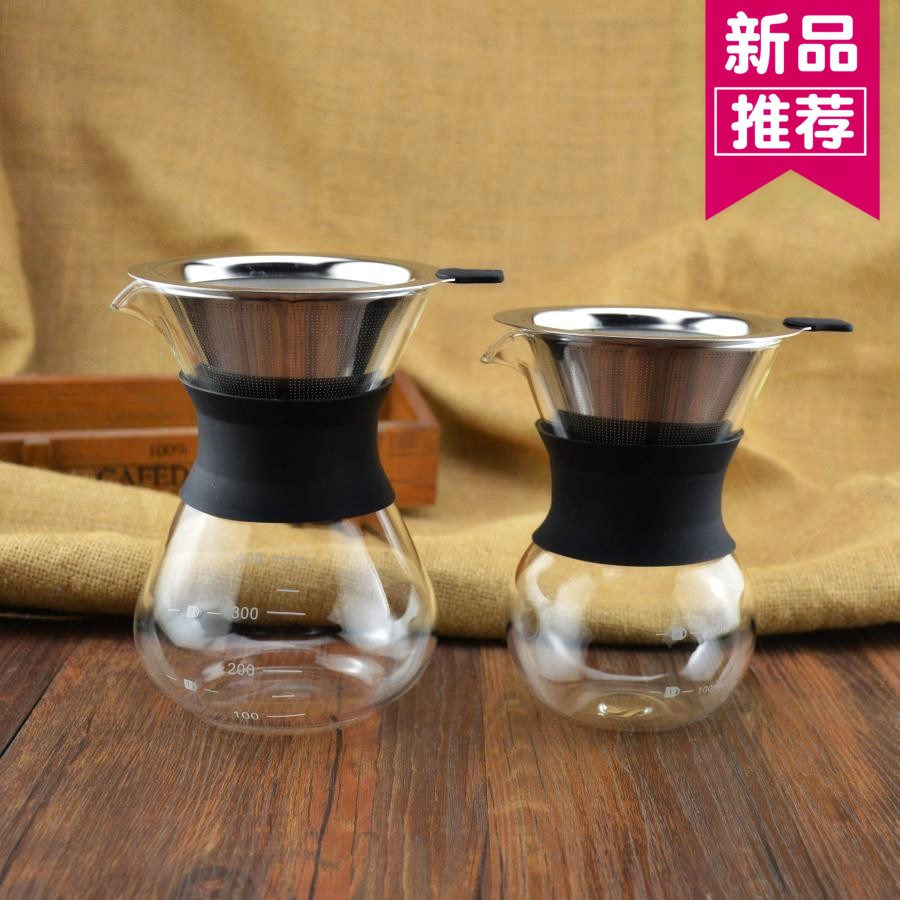 手沖咖啡壺套裝不鏽鋼濾網玻璃壹體分享壺家用便攜滴漏式過濾網。在類目 餐飲具, 咖啡器具, 咖啡壺中 - 來自Buy2taobao.com提供專業的淘寶代購服務