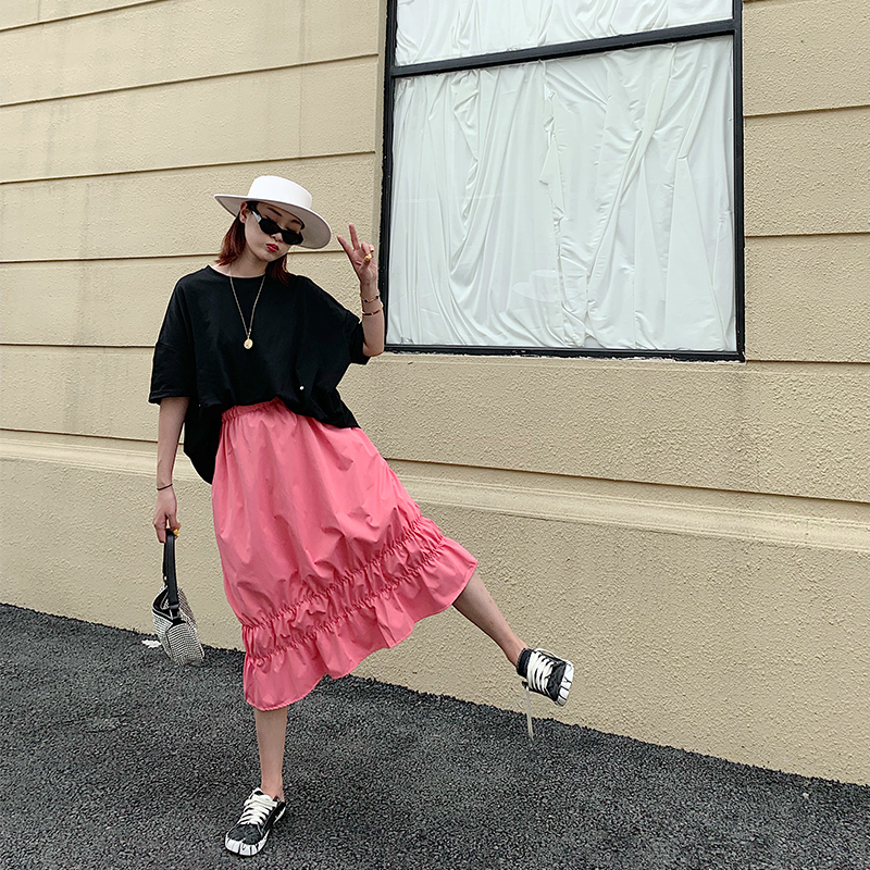 tingtings 粉色半身裙女2019夏新款松紧腰学院风少女百褶裙蛋糕裙|ruв категории Женская одежда, юбка - от Buy2taobao.com для оказания профессиональной услуги покупки агента Taobao