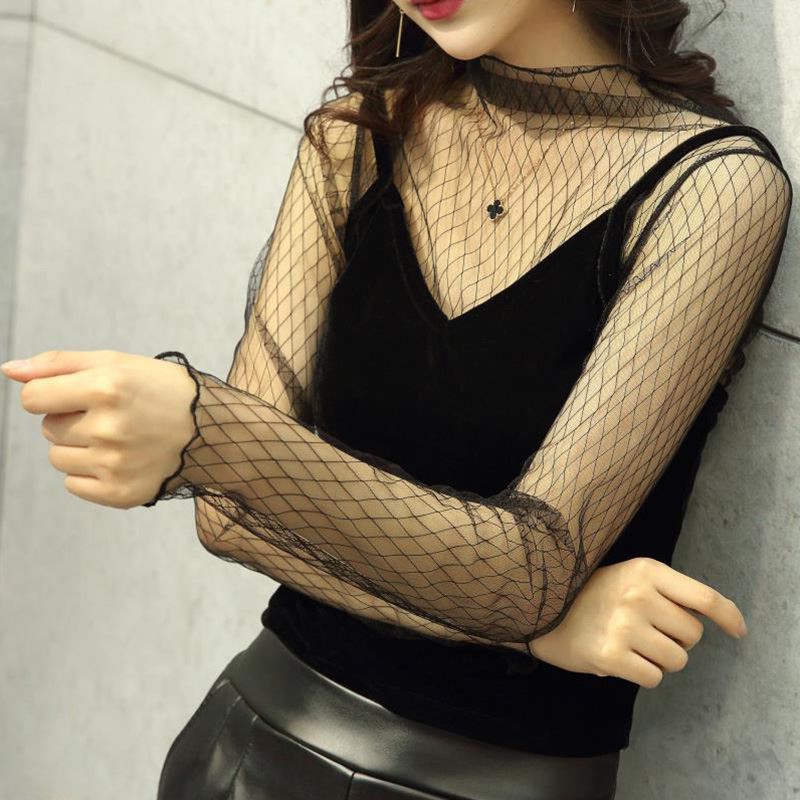 Bought in Japan 17 new pattern Gauze transparent Lace Jacobs Base coat Salsa Long sleeve Gauze sexy Meshin the Women's clothing/Boutique , Lace shirt/Chiffon shirt category - from Buy2taobao.com to provide professional Taobao agent buy service