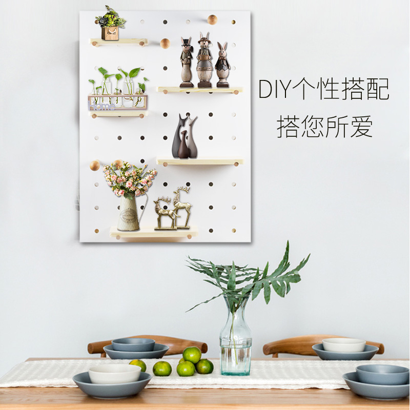 定制实木洞洞板置物架客厅卧室餐厅厨房壁挂板北欧风格电视墙隔板|ruв категории жилой мебели, рама тип, полка/стойка - от Buy2taobao.com для оказания профессиональной услуги покупки агента Taobao