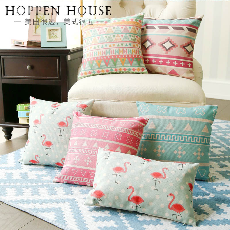 Hepburn Korean American style rural Countryside fresh Cartoon Children's Room Cotton and hemp Pillows sofa automobile Cushionin the Home Fabric , Pillow/Pillow category - from Buy2taobao.com to provide professional Taobao agent buy service