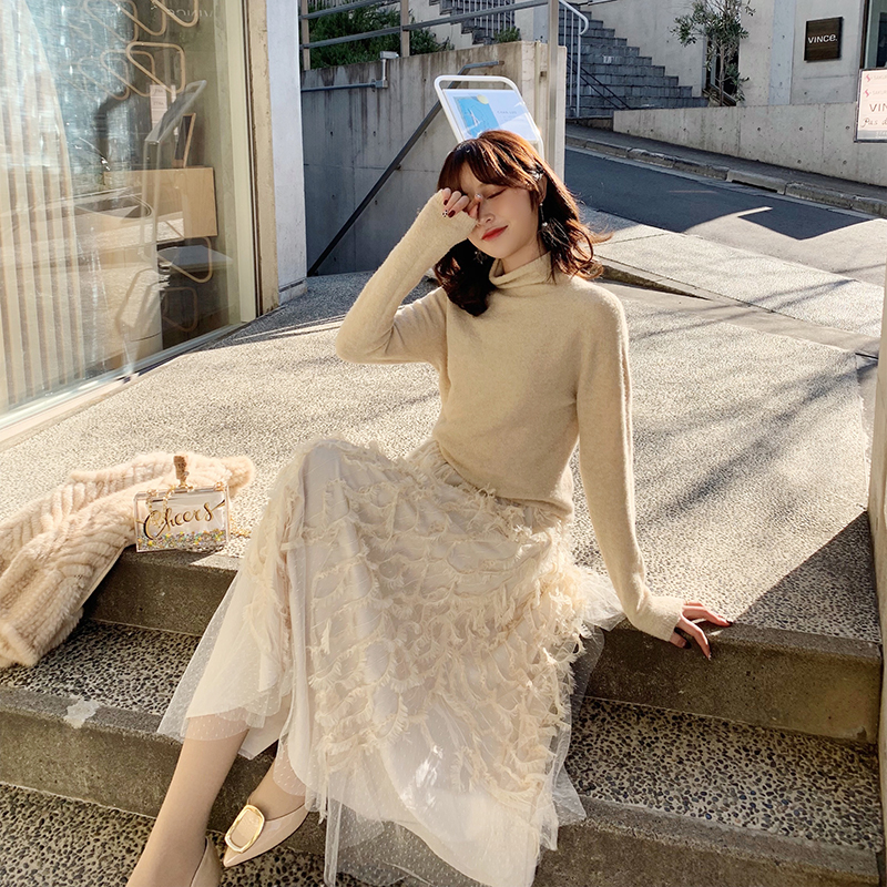 于momo2019春裝新款時尚羽毛網紗半身裙韓版大裙擺仙女裙拼接長裙在類目 女裝/女士精品, 半身裙中 - 來自Buy2taobao.com提供專業的淘寶代購服務